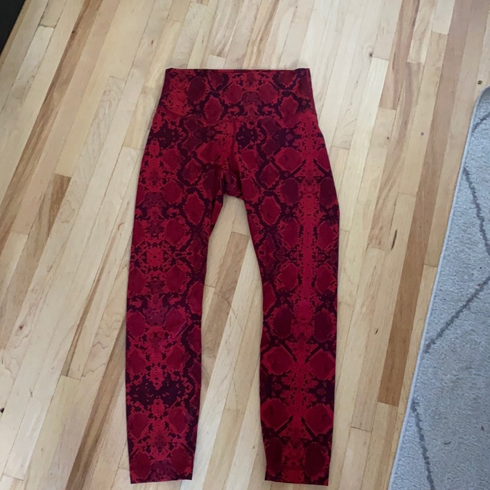 Red lululemon snake skin leggings